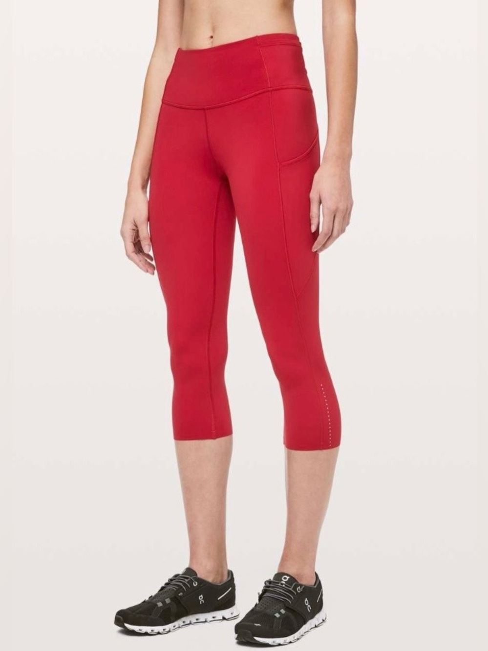 Lululemon Fast & Free Crop II *Nulux 19" Dark Red W6AS5S size 6